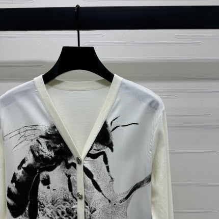 TORY BURCH V-NECK LONG-SLEEVE KNIT CARDIGAN 274932