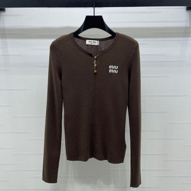 MIUMIU KNITTED LONG SLEEVE TOP STYLE 483