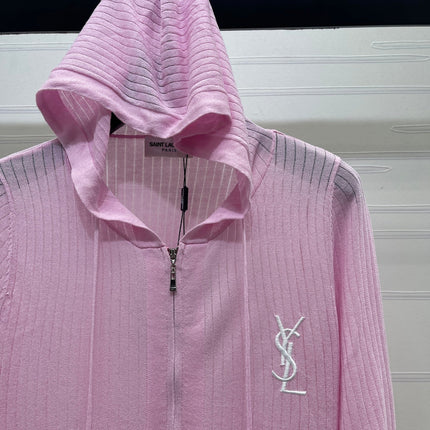 YSL 26S ZIP UP HOODED CARDIGAN 388