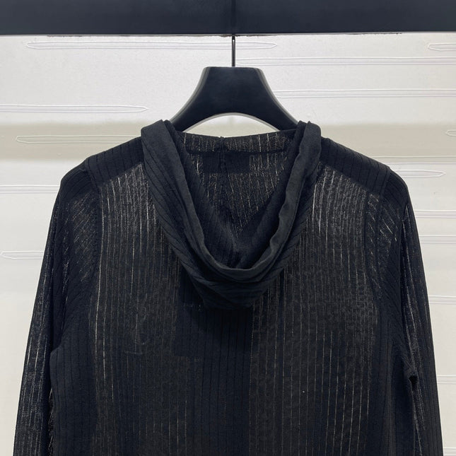 YSL 26S ZIP UP HOODED CARDIGAN 390