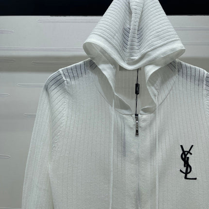 YSL 26S ZIP UP HOODED CARDIGAN 391