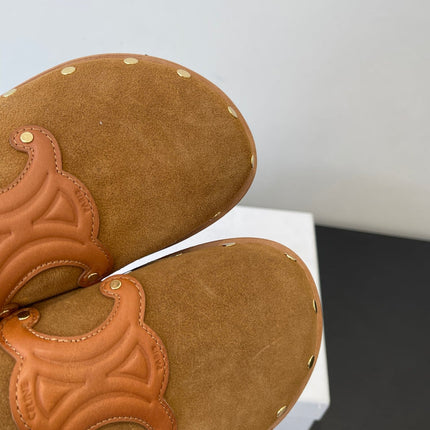 CELINE 26S MULE IN BROWN SUEDE