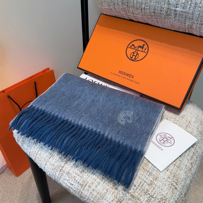 HERMES 25S SCARF 190 IN CASHMERE 854637