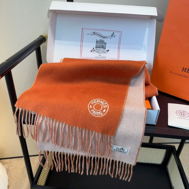 HERMES 25S SCARF 190 IN CASHMERE 854622