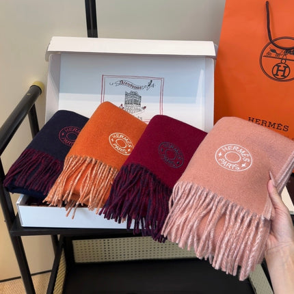 HERMES 25S SCARF 190 IN CASHMERE 854622