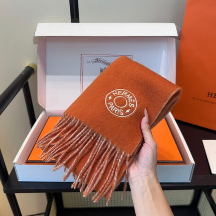 HERMES 25S SCARF 190 IN CASHMERE 854622