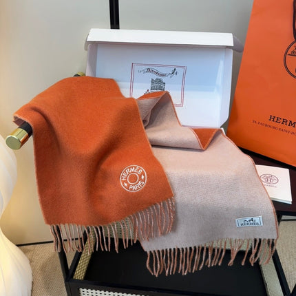 HERMES 25S SCARF 190 IN CASHMERE 854622