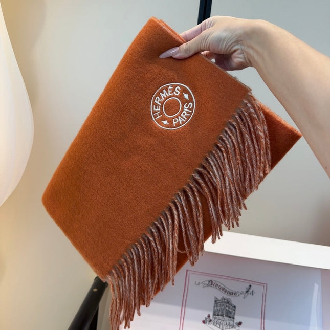 HERMES 25S SCARF 190 IN CASHMERE 854622