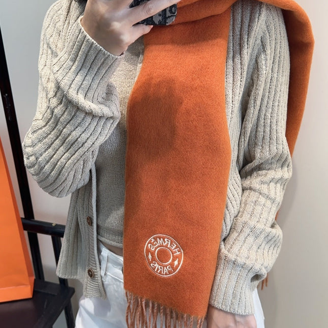 HERMES 25S SCARF 190 IN CASHMERE 854622