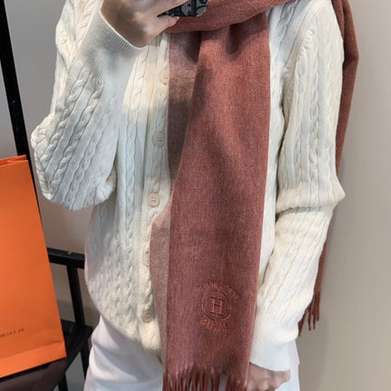HERMES 25S SCARF 190 IN CASHMERE 854634