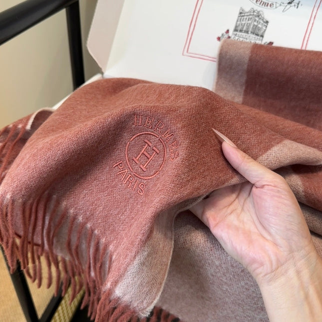 HERMES 25S SCARF 190 IN CASHMERE 854634