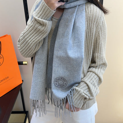 HERMES 25S SCARF 190 IN CASHMERE 986049