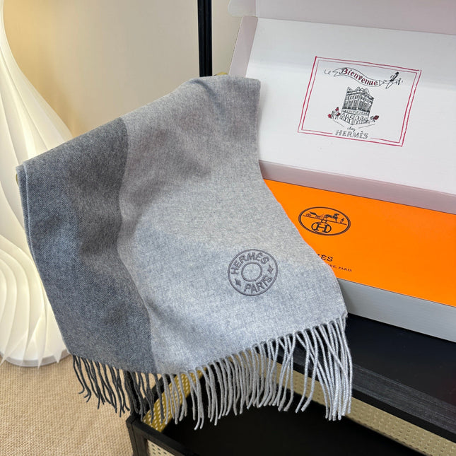 HERMES 25S SCARF 190 IN CASHMERE 986049