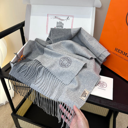 HERMES 25S SCARF 190 IN CASHMERE 986049