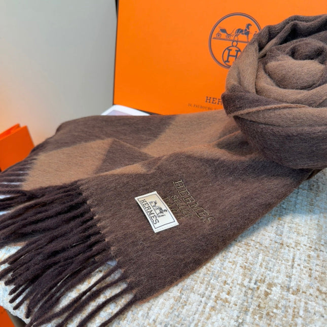 HERMES 25S SCARF 190 IN CASHMERE 987695