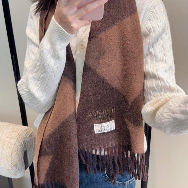 HERMES 25S SCARF 190 IN CASHMERE 987695