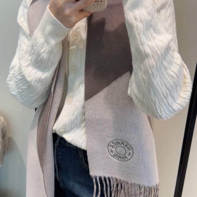HERMES 25S SCARF 190 IN CASHMERE 989784