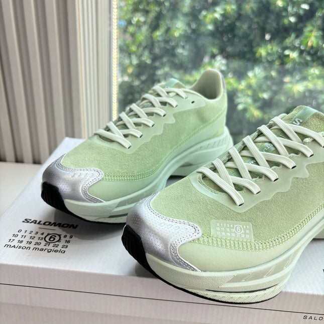 ALO 25S SALOMON SPECTUR SNEAKER IN LIGHT GREEN FABRIC