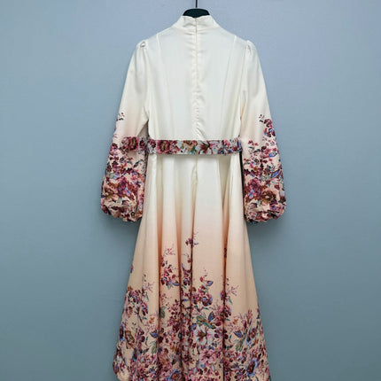 ZIMMERMANN 26S STAND COLLAR LONG-SLEEVE DRESS STYLE 139