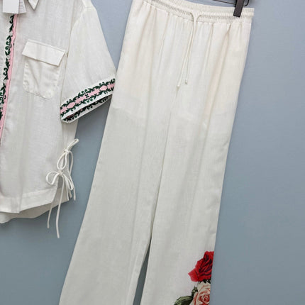 ZIMMERMANN 26S TOP AND WIDE-LEG PANTS SET STYLE 99