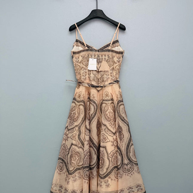 ZIMMERMANN 26S PATTERNED SPAGHETTI STRAP DRESS STYLE 96