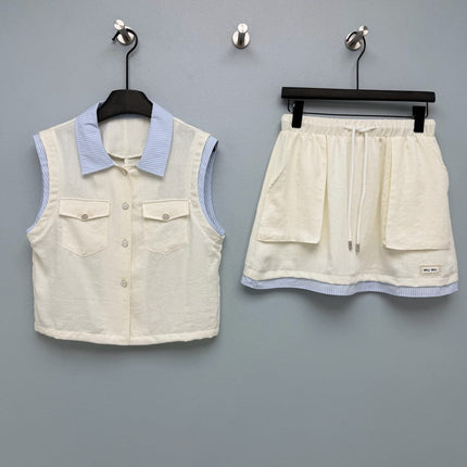 MIUMIU 26S TOP AND SKIRT SET STYLE 1083
