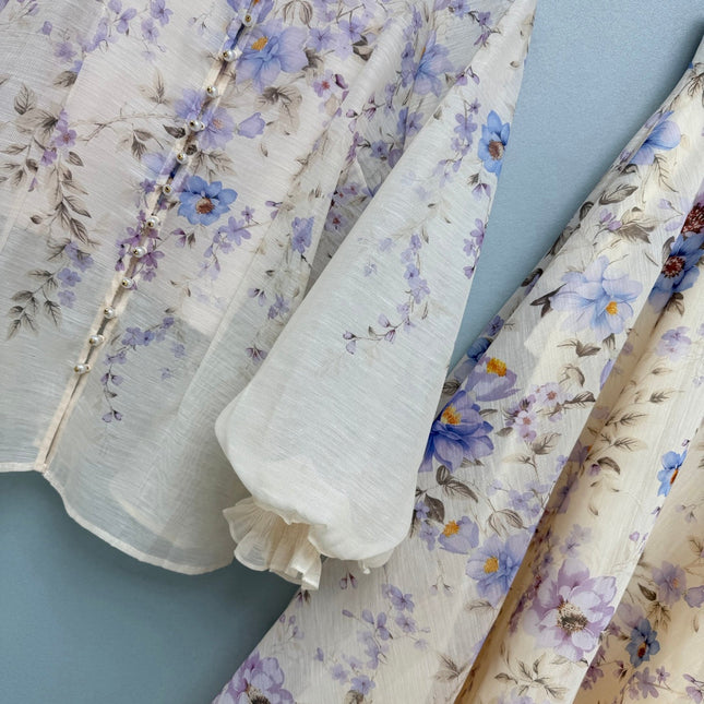 ZIMMERMANN 26S PATTERNED TOP AND SKIRT SET STYLE 24