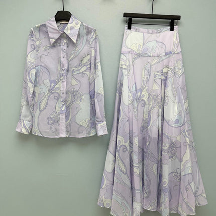 ZIMMERMANN 26S PATTERNED TOP AND SKIRT SET STYLE 20