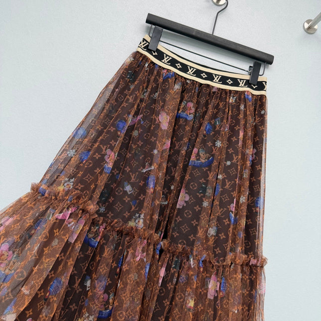 LV 26S PATTERNED CHIFFON SKIRT STYLE 171