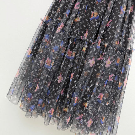 LV 26S PATTERNED CHIFFON SKIRT STYLE 170