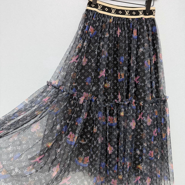 LV 26S PATTERNED CHIFFON SKIRT STYLE 170