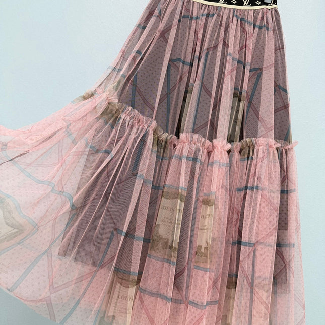 LV 26S PATTERNED CHIFFON SKIRT STYLE 169