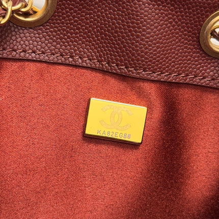 CHANEL 25S HOBO BAG 40 IN DARK RED CAVIAR WITH GOLD HARDWARE