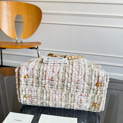 CHANEL 25S HOBO BAG 30 IN MULTICOLOR TWEED WITH GOLD HARDWARE