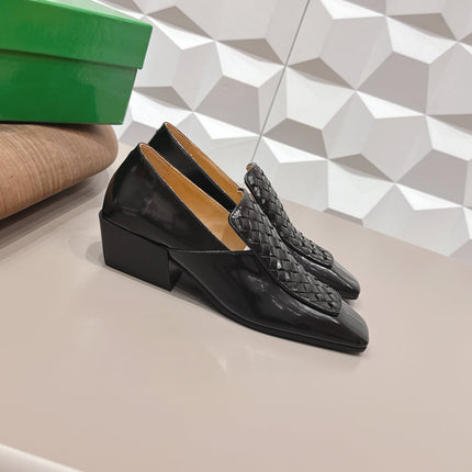BOTTEGA VENETA 26S VENTURA LOAFERS 40 MM IN BLACK INTRECCIATO CALFSKIN