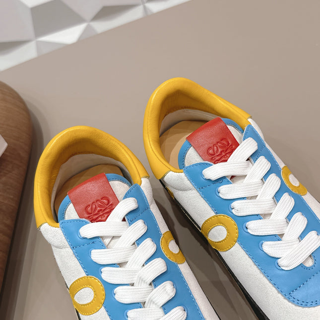 LOEWE 26S FLOW RUNNER SNEAKER IN MULTICOLOR SUEDE AND CALFSKIN STYLE 4