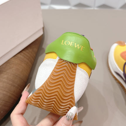 LOEWE 26S FLOW RUNNER SNEAKER IN MULTICOLOR CALFSKIN AND SUEDE STYLE 5