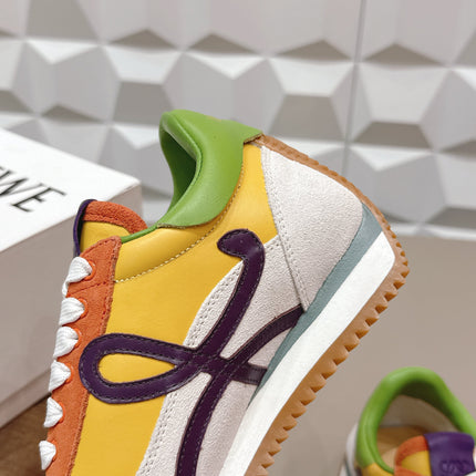 LOEWE 26S FLOW RUNNER SNEAKER IN MULTICOLOR CALFSKIN AND SUEDE STYLE 5