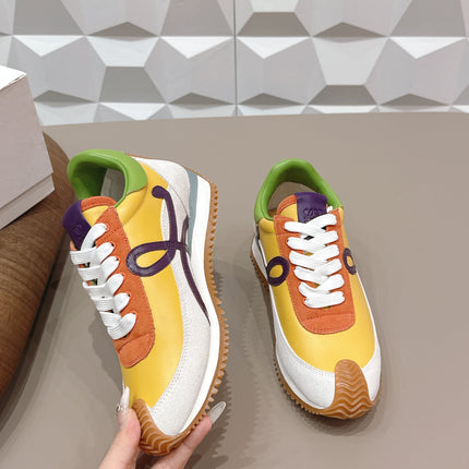 LOEWE 26S FLOW RUNNER SNEAKER IN MULTICOLOR CALFSKIN AND SUEDE STYLE 5