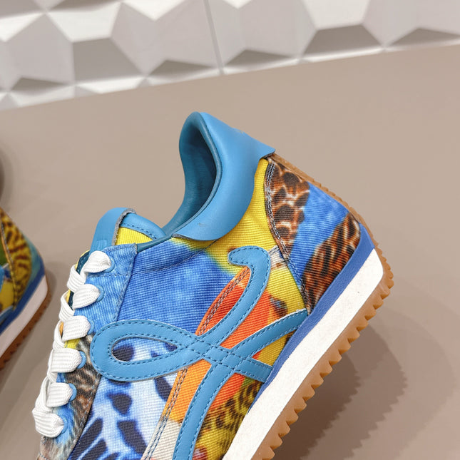 LOEWE 26S FLOW RUNNER SNEAKER IN MULTICOLOR FABRIC AND CALFSKIN STYLE 3