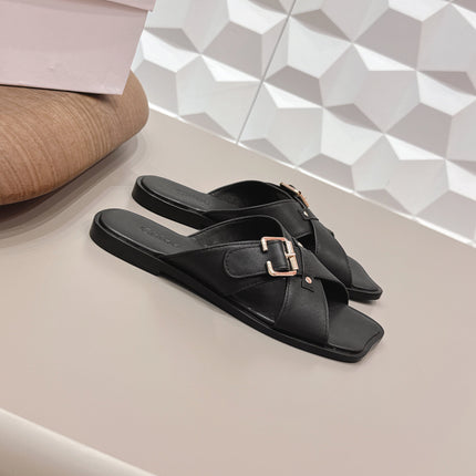 CHLOÉ 26S SANDALS IN BLACK CALFSKIN