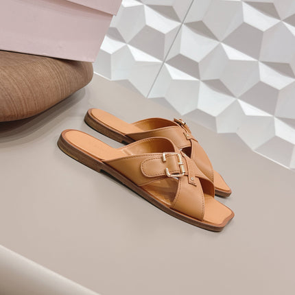 CHLOÉ 26S SANDALS IN LIGHT BROWN CALFSKIN