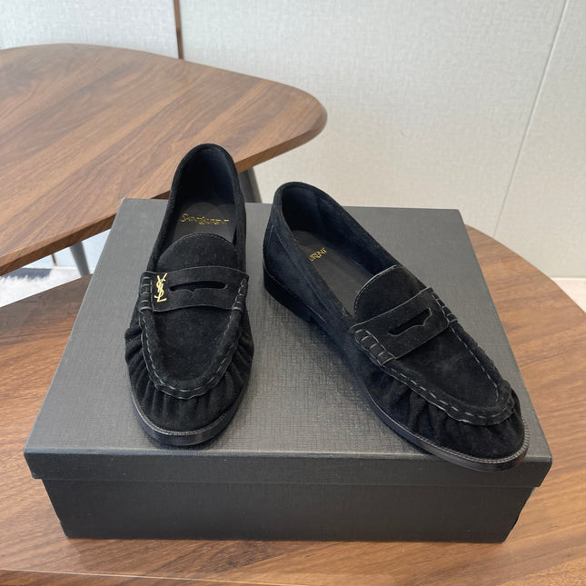 YSL 26S LOAFER IN BLACK SUEDE