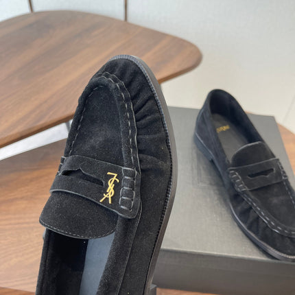 YSL 26S LOAFER IN BLACK SUEDE