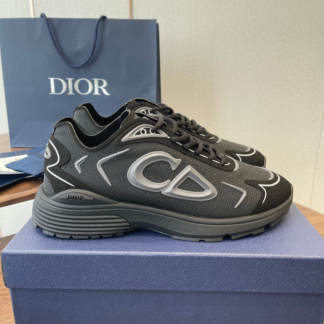 DIOR 26S B30 COUNTDOWN TECH SNEAKER IN BLACK TECHNICAL FABRIC AND SUEDE