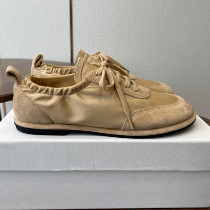 THE ROW 26S SNEAKERS IN BEIGE SUEDE AND FABRIC
