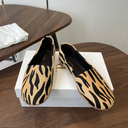 THE ROW 26S MARY JANES IN BEIGE ZEBRA PRINT PONY HAIR