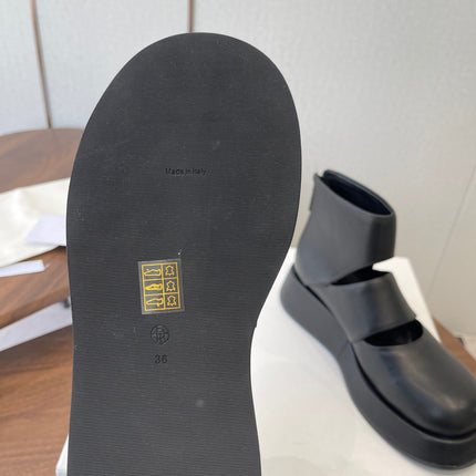 THE ROW 26S PLATFORM MARY JANE IN BLACK CALFSKIN