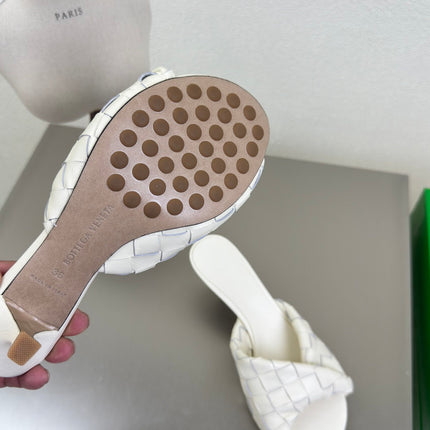 BLINK HIGH 5 CM MULE IN WHITE INTRECCIATO LEATHER