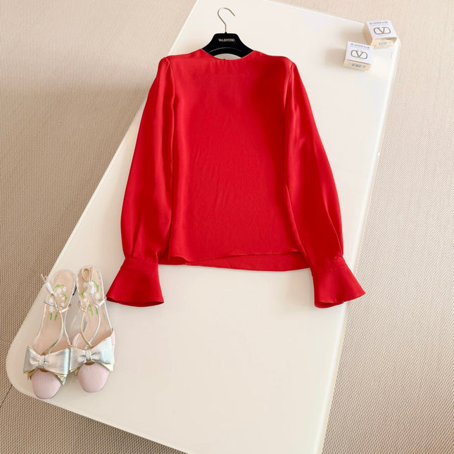 VALENTINO 26S LONG-SLEEVE SILK SHIRT 1229